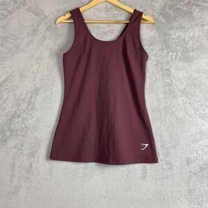 Gymshark Womens Burgundy Scoop Neck Athletic Tank Top Size Medium Workout Gym